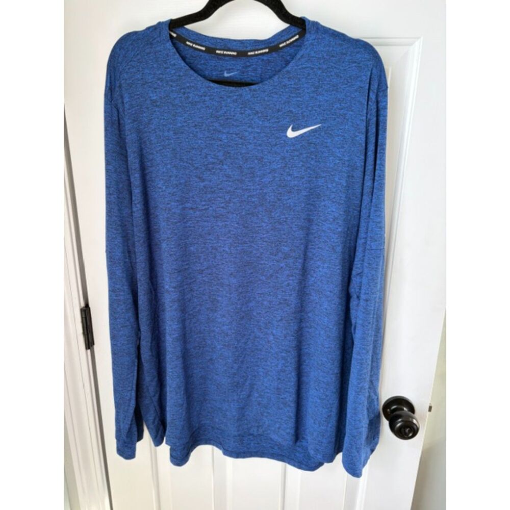 Nike Dri Fit Blue Performance Long Sleeve Workout Shirt Size XXL